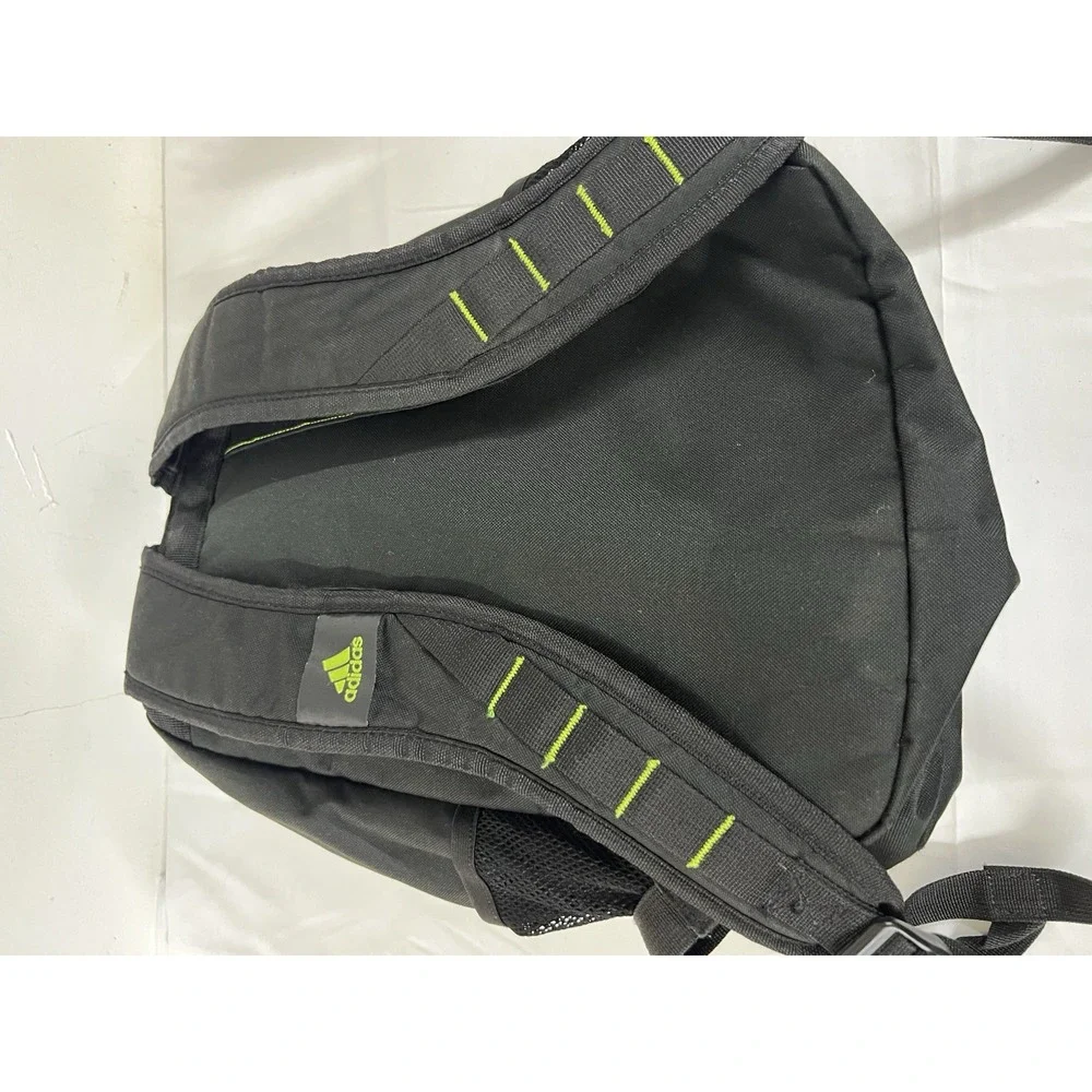 Adidas Backpack Black Neon Lime Green Mesh Pockets Padded Straps Sports School
